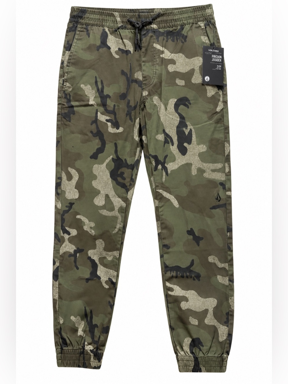 Volcom Boys Frickin Slim Jogger Pants XL 14Y Army Camo NWT